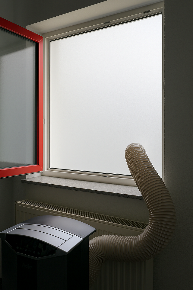 Abbildung: Fensterabdichtung für Klimaanlage