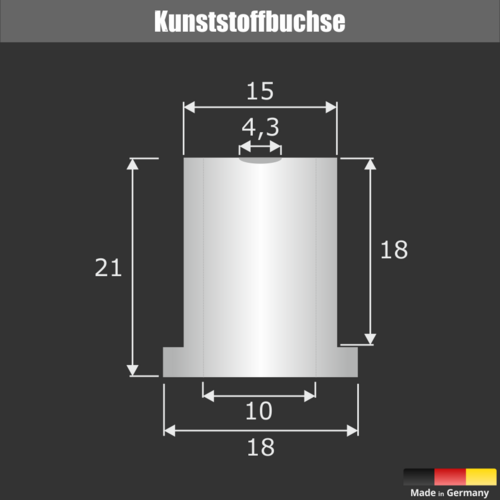 Buchstabenbefestigung Wandabstand 22mm zum verschrauben Skizze1