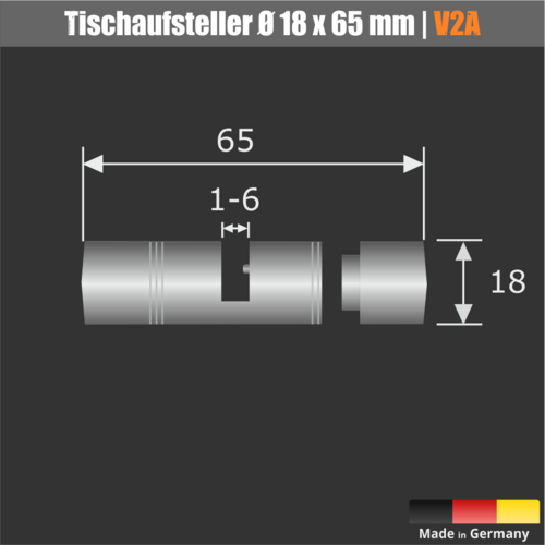 Klemmhalter und Tischaufsteller Detailzeichnung