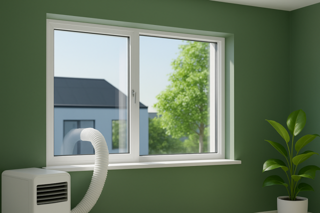 Plexiglasscheibe als Fensterabdichtung für Klimaanlagen für einen Klimatisierten Raum